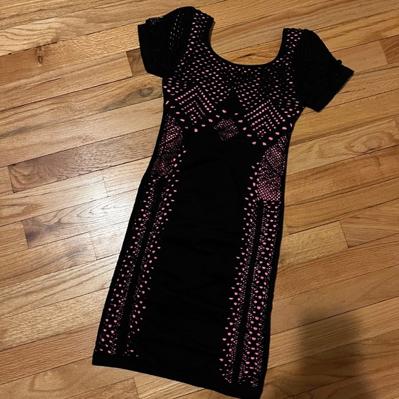 Free People pink and black body con dress - Picture 5 of 5